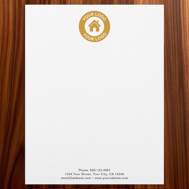 Custom Business Logo Black and White Personalized Briefhoofd (Creator heeft geüpload)