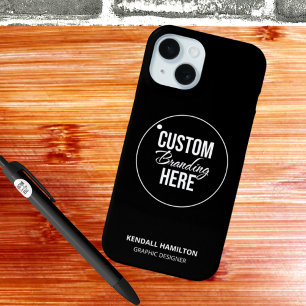 Custom Business Logo Black Modern Professional iPhone 15 Case