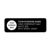 Custom Business Logo Black Retour Adreslabel Etiket (Voorkant)