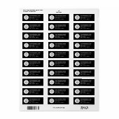 Custom Business Logo Black Retour Adreslabel Etiket (Full Sheet)