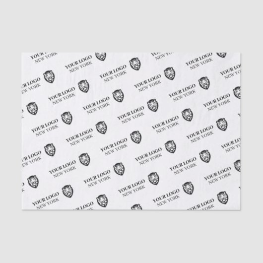 Custom Business Logo Black White Branded Packaging Tissuepapier (Voorkant)