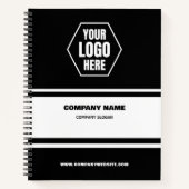 Custom Business Logo Bold Bedrijfsnaam & Slogan Notitieboek (Voorkant)