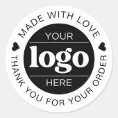 Custom Business Logo Branded Bedankt Ronde Sticker (Voorkant)