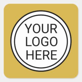 Custom Business Logo Branded Gold Vierkante Sticker