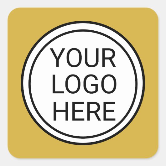Custom Business Logo Branded Gold Vierkante Sticker (Voorkant)