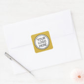 Custom Business Logo Branded Gold Vierkante Sticker (Envelop)