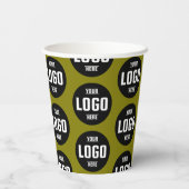 Custom Business Logo Branded Paper Cups – Groen Papieren Bekers (Achterkant)