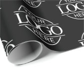 Custom Business Logo Branded Promotie Zwart Cadeaupapier (Rol Hoek)