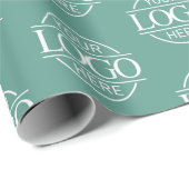 Custom Business Logo Branded Promotional Teal Cadeaupapier (Rol Hoek)