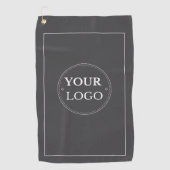 Custom Business Logo Branded Promotionele Grijs Golfhanddoek (Voorkant)