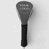 Custom Business Logo Branded Promotionele Grijs Golfheadcover (Voorkant)
