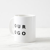 Custom Business Logo Branded Rectangular Koffiemok (Voorkant links)