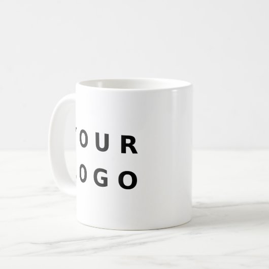 Custom Business Logo Branded Rectangular Koffiemok (Voorkant links)