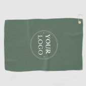 Custom Business Logo Branded Sage Green Golfhanddoek (Horizontaal)