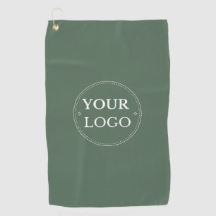 Custom Business Logo Branded Sage Green Golfhanddoek