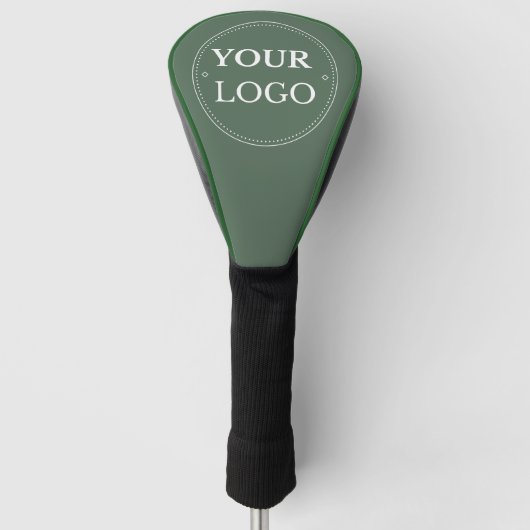 Custom Business Logo Branded Sage Green Golfheadcover (Voorkant)