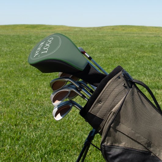 Custom Business Logo Branded Sage Green Golfheadcover (Insitu)