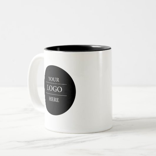 Custom Business Logo Branded Tweekleurige Koffiemok (Voorkant links)