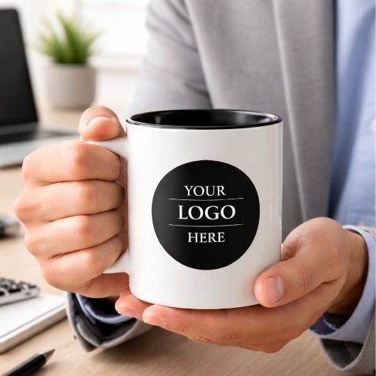 Custom Business Logo Branded Tweekleurige Koffiemok