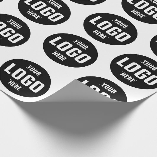 Custom Business Logo Branded – Wit Cadeaupapier (Hoek)