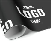 Custom Business Logo Branded – Zwart Cadeaupapier (Rol Hoek)