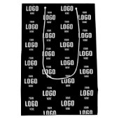 Custom Business Logo Branded – Zwart Medium Cadeauzakje (Achterkant)
