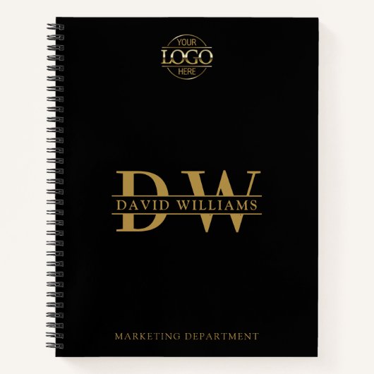 Custom Business Logo & Branding Monogram Initialen Notitieboek (Voorkant)