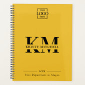 Custom Business Logo & Branding Monogram Initials Planner (Voorkant)