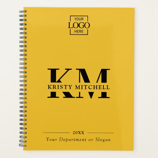 Custom Business Logo & Branding Monogram Initials Planner (Voorkant)