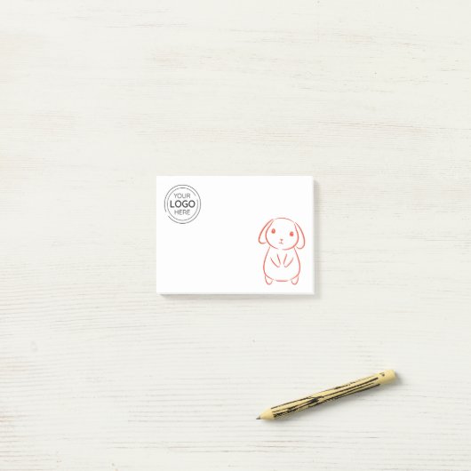 Custom Business Logo Bunny Post-it® Notes (Op bureau)
