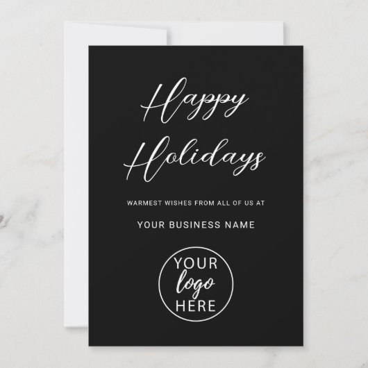 Custom Business Logo Christmas Holiday Feestdagenkaart (Voorkant)