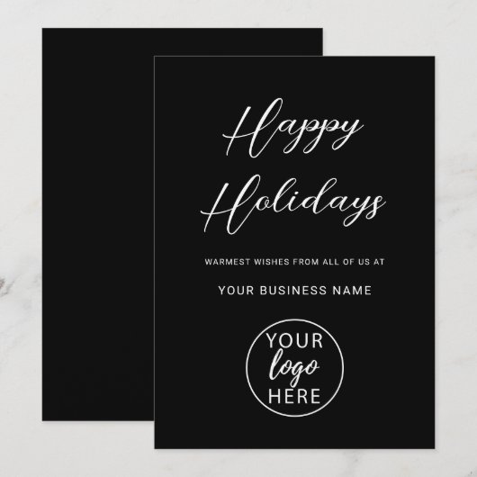 Custom Business Logo Christmas Holiday Feestdagenkaart (Voorkant / Achterkant)