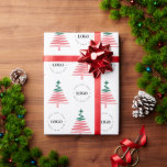 Custom Business Logo & Christmas Tree Company Cadeaupapier<br><div class="desc">Dit elegante inpakpapier,  met kerstboom in vakantiekleuren en uw aangepaste logo,  zou een prachtige aanvulling op uw Xmas-benodigdheden zijn! Voeg eenvoudig uw eigen logo toe door op de optie "personaliseren" te klikken.</div>