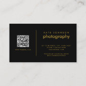 Custom Business Logo Circle Zwart Goud Modern Visitekaartje (Achterkant)