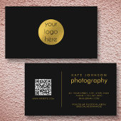 Custom Business Logo Circle Zwart Goud Modern Visitekaartje