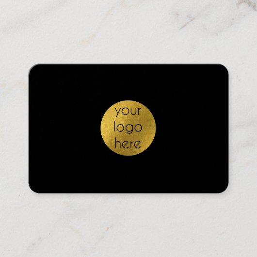 Custom Business Logo Circle Zwart Goud Visitekaartje (Voorkant)