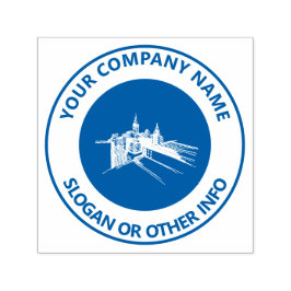 Custom Business Logo City Blauw Zelfinktende Stempel