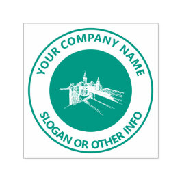 Custom Business Logo City Green Zelfinktende Stempel