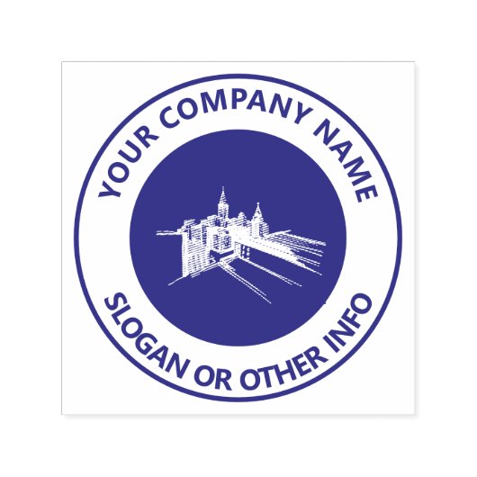 Custom Business Logo City Violet Zelfinktende Stempel (Design)