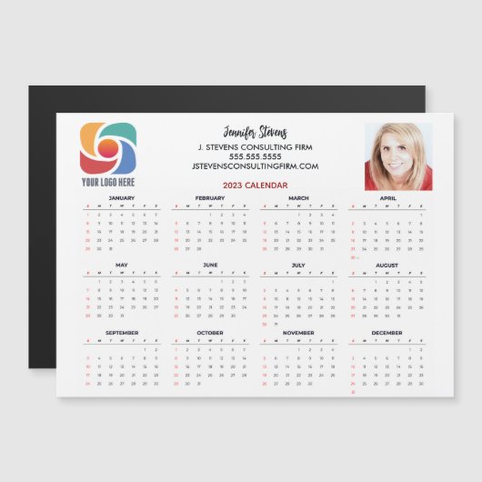 Custom Business Logo Company 2023 Calendar Magnet (Voorkant / Achterkant)