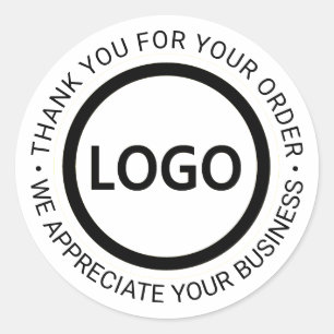 Custom Business Logo Company Branded Dank u CLA Ronde Sticker