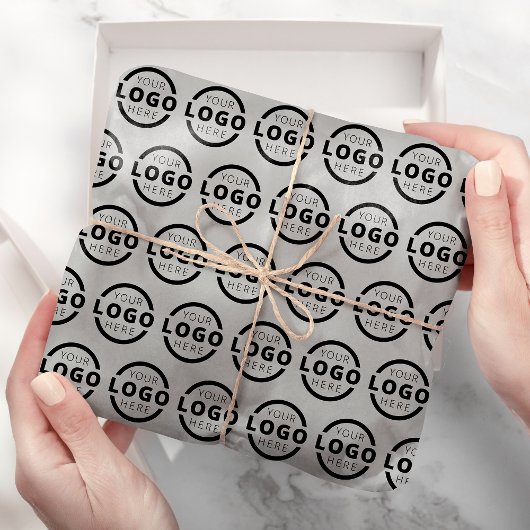 Custom Business Logo Company Branded Grey Tissuepapier