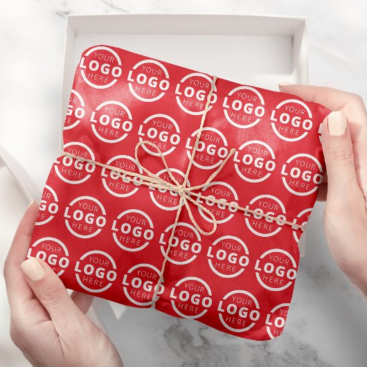 Custom Business Logo Company Branded Red Tissuepapier