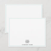  Custom Business Logo Company Branded Teal Border Notitiekaartje (Voorkant / Achterkant)