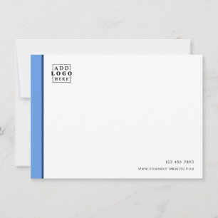 Custom Business Logo Company Contact Blue Line Notitiekaartje
