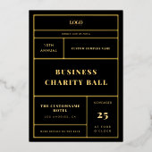 Custom Business Logo Company Event Gold Foil Folie Uitnodiging (Voorkant)