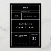 Custom Business Logo Company Event Silver Foil Folie Uitnodiging (Voorkant)