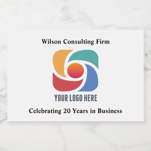 Custom Business Logo Company Marketing Mini Sparkling Wijnetiket (Enkel label)