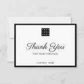 Custom Business Logo Company Name Black Bedankkaart (Voorkant)