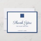 Custom Business Logo Company Name Blue   Bedankkaart (Voorkant)